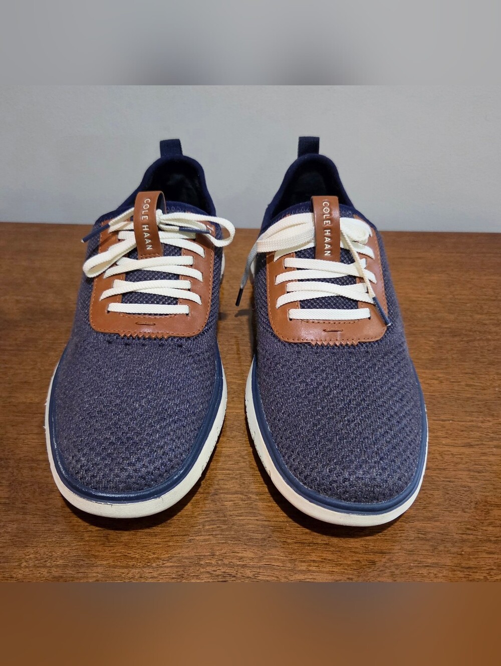 Cole Haan Zerogrand Men's Low Top Lace Up Sneakers Blue Brown White Size 10